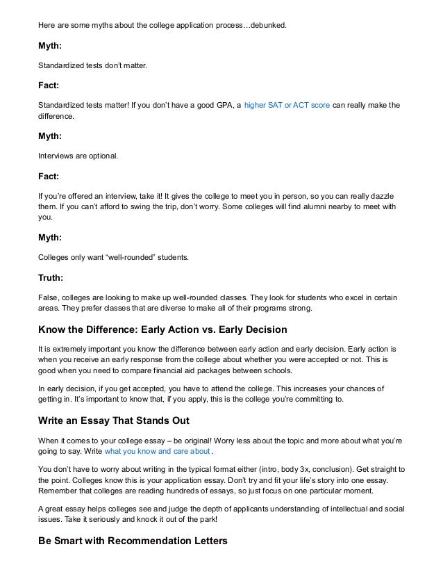 College application requirements picture