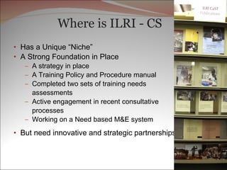 Reflections on Capacity Strengthening and Training — past, present and future