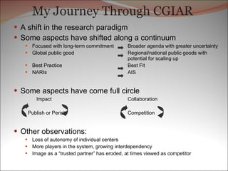 Reflections on Capacity Strengthening and Training — past, present and future