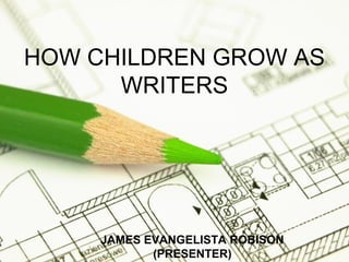 Page 1
HOW CHILDREN GROW AS
WRITERS
JAMES EVANGELISTA ROBISON
(PRESENTER)
 