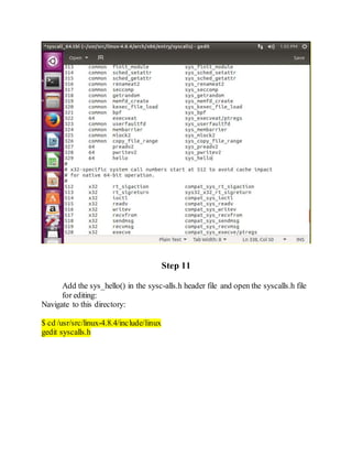 Adding System Call to Kernel | DOCX
