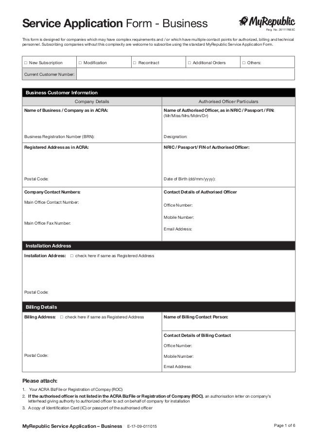 Myrepublic Business Service Application For Business In Singapore On
