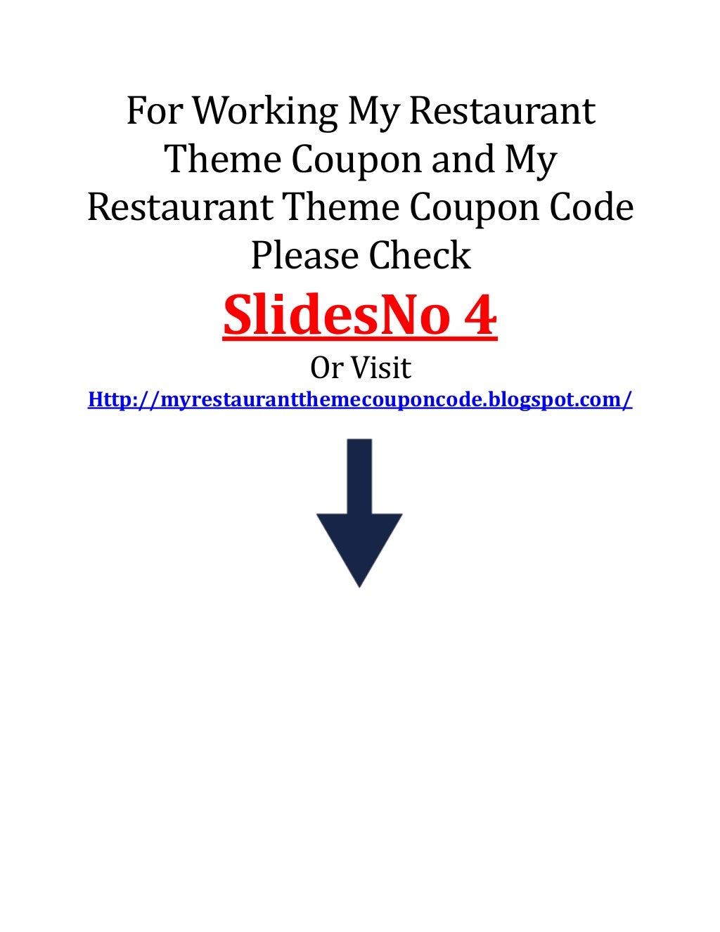 My Restaurant Theme Coupon Code