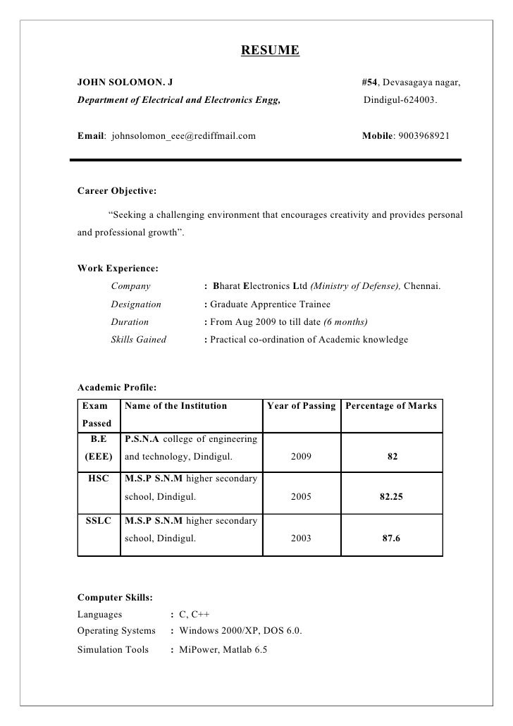 Industrial resume samples