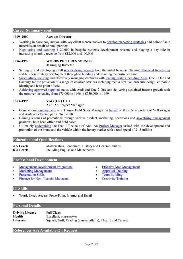 sample resume PDF - Sample Resume 2 638 