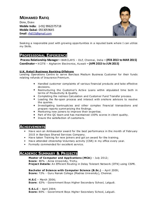 resume banks