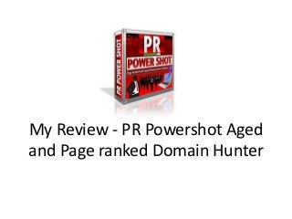 My Review - PR Powershot Aged
and Page ranked Domain Hunter
 