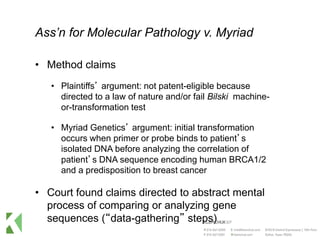 Myriad Methods Ethics and the Law - Myriad Genetics | PPTX