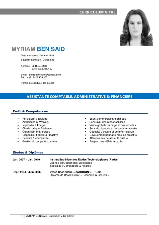 myriam bensaid how to make cv or curriculum vitae