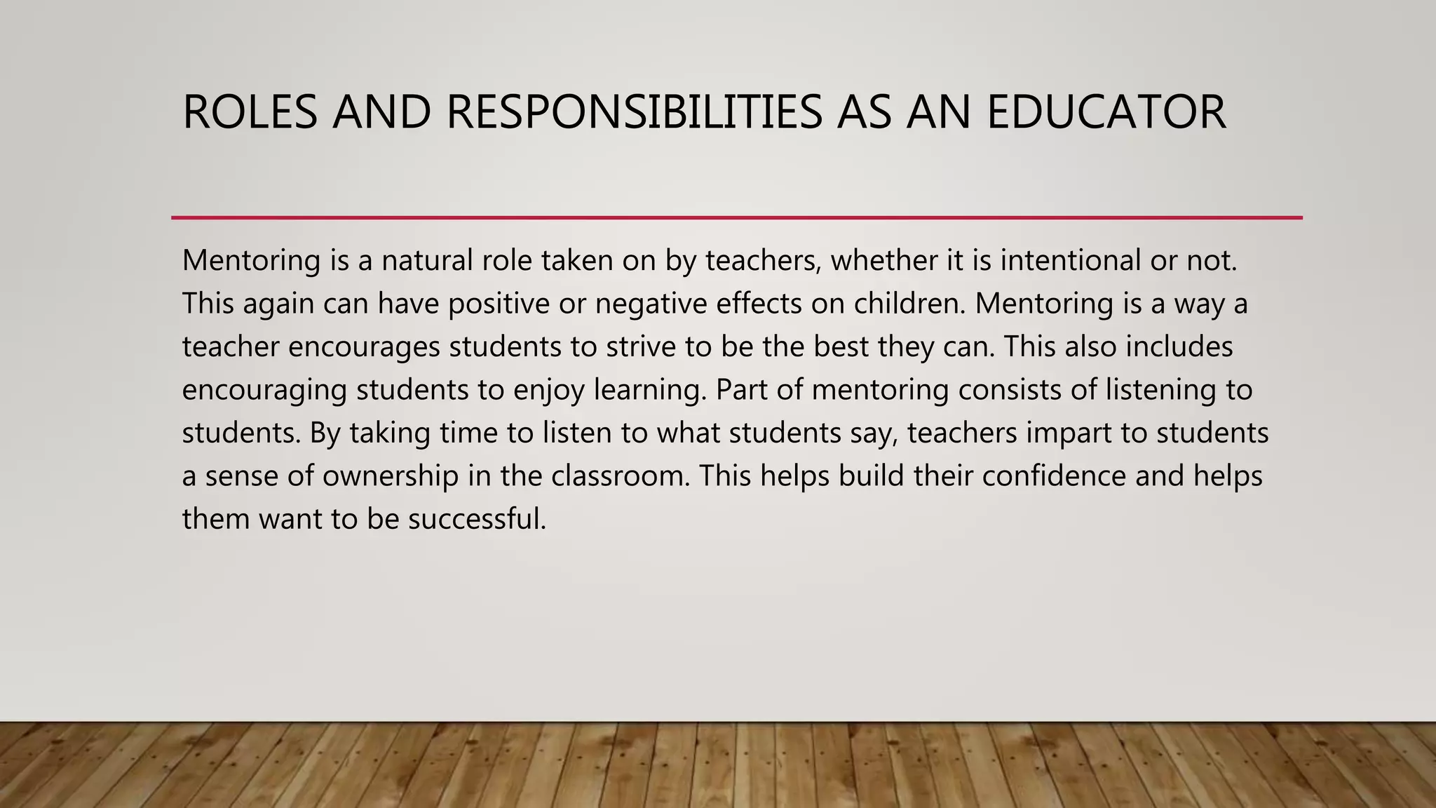 Enjoy Role My role as an early childhood educator | PPTX