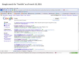 Google search for “frantilla” as of march 19, 2011 