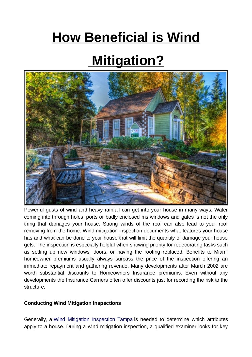 How Beneficial is Wind Mitigation?
