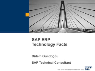 SAP ERP Technology Facts  Didem Gündoğdu SAP Technical Consultant 