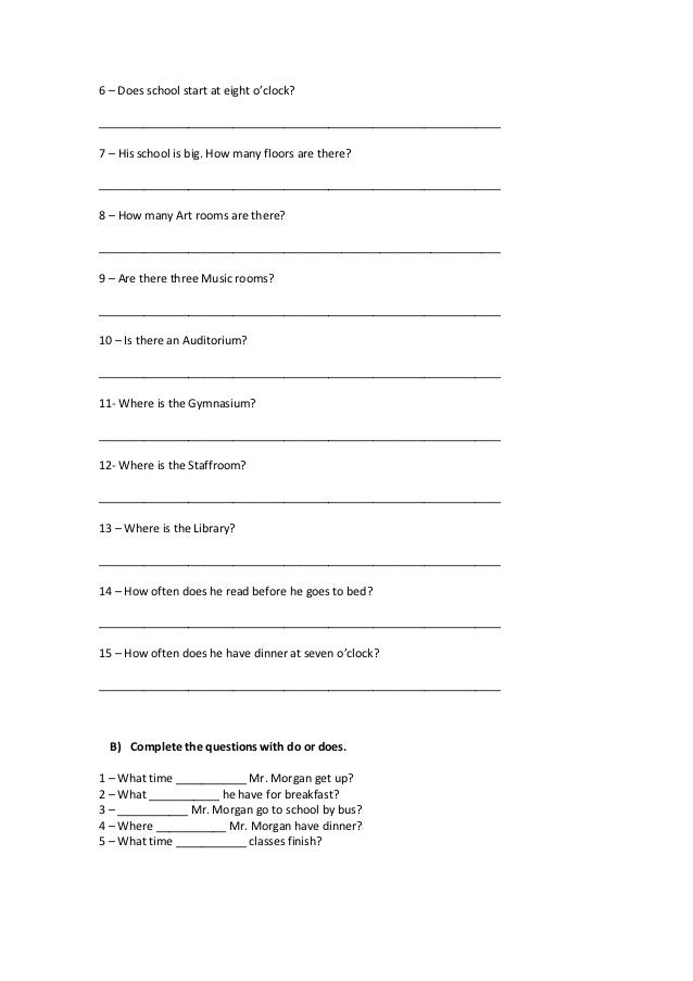 my school 1 ficha 6 ano ingles form de 6