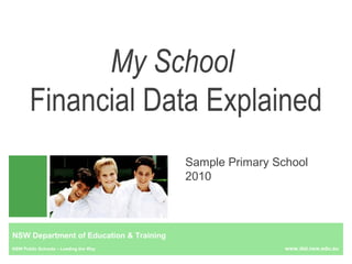 NSW Department of Education & Training
NSW Public Schools – Leading the Way www.det.nsw.edu.au
My School
Financial Data Explained
Sample Primary School
2010
 