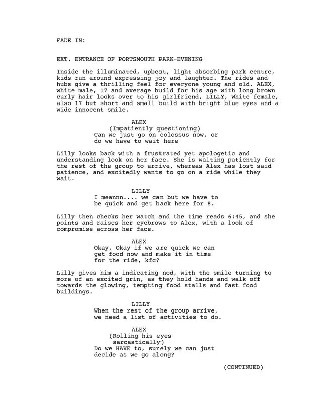 My script for my media studies coursework | PDF