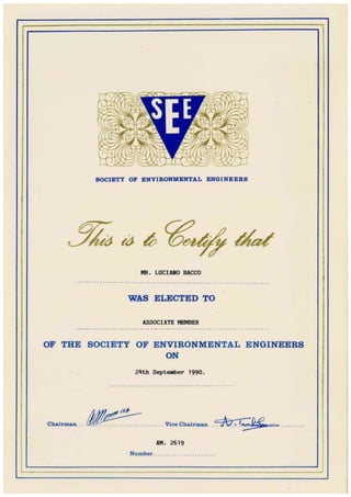 My see am membership certificate, 1990