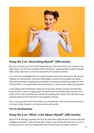 My Self Examples Myself essay creativesavantz.com
