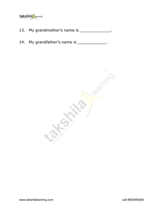 myself class 1 english gk worksheet printable grade 1 worksheet