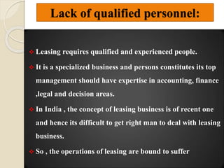 problems and prospects of leasing in india | PPTX
