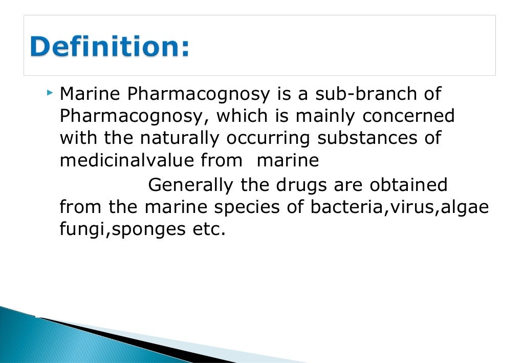 MARINE PHARMACOGNOSY