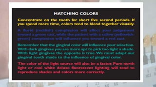Shade selection in FPD | PPTX