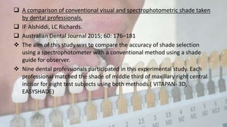 Easy Shade Guide Shade selection in FPD | PPTX
