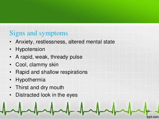 Common signs of shock