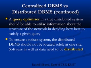 Distributed Database Management Systems (Distributed DBMS) | PPT
