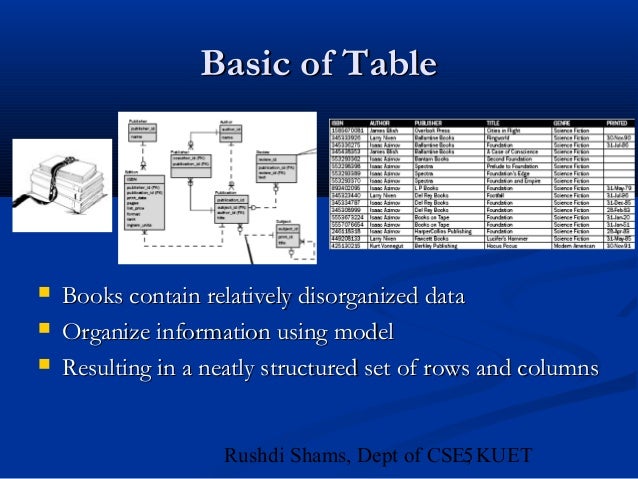 Database Tables and Data Types
