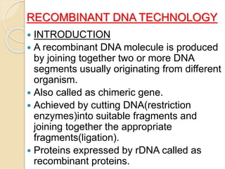 Recombinant DNA Technology and Drug Discovery | PPTX