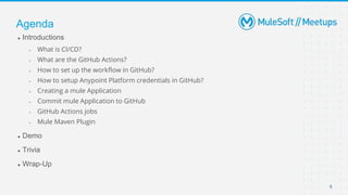 Github Actions for CI/CD Setup | MuleSoft Mysore Meetup #5 | PPTX