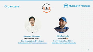 Organizers
5
Shubham Chaurasia
Billennium India
Pro Integration Developer
Giridhar Meka
Sr. Technical Architect
linkedin.com/in/giridharmeka
linkedin.com/in/shubhamchaurasia1
 