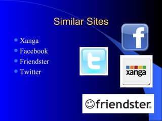 Similar Sites Xanga Facebook Friendster Twitter 