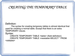 TRUNCATE Table  