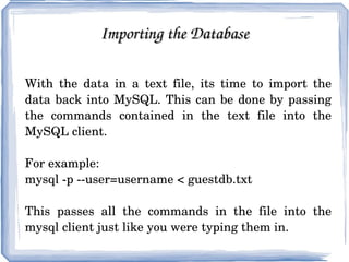 FIELD( ) Syntax:  FIELD(str,str1,str2,str3,...) Use:  Returns the index (position starting with 1) of str in the str1, str2, str3, ... list. Returns 0 if str is not found. 