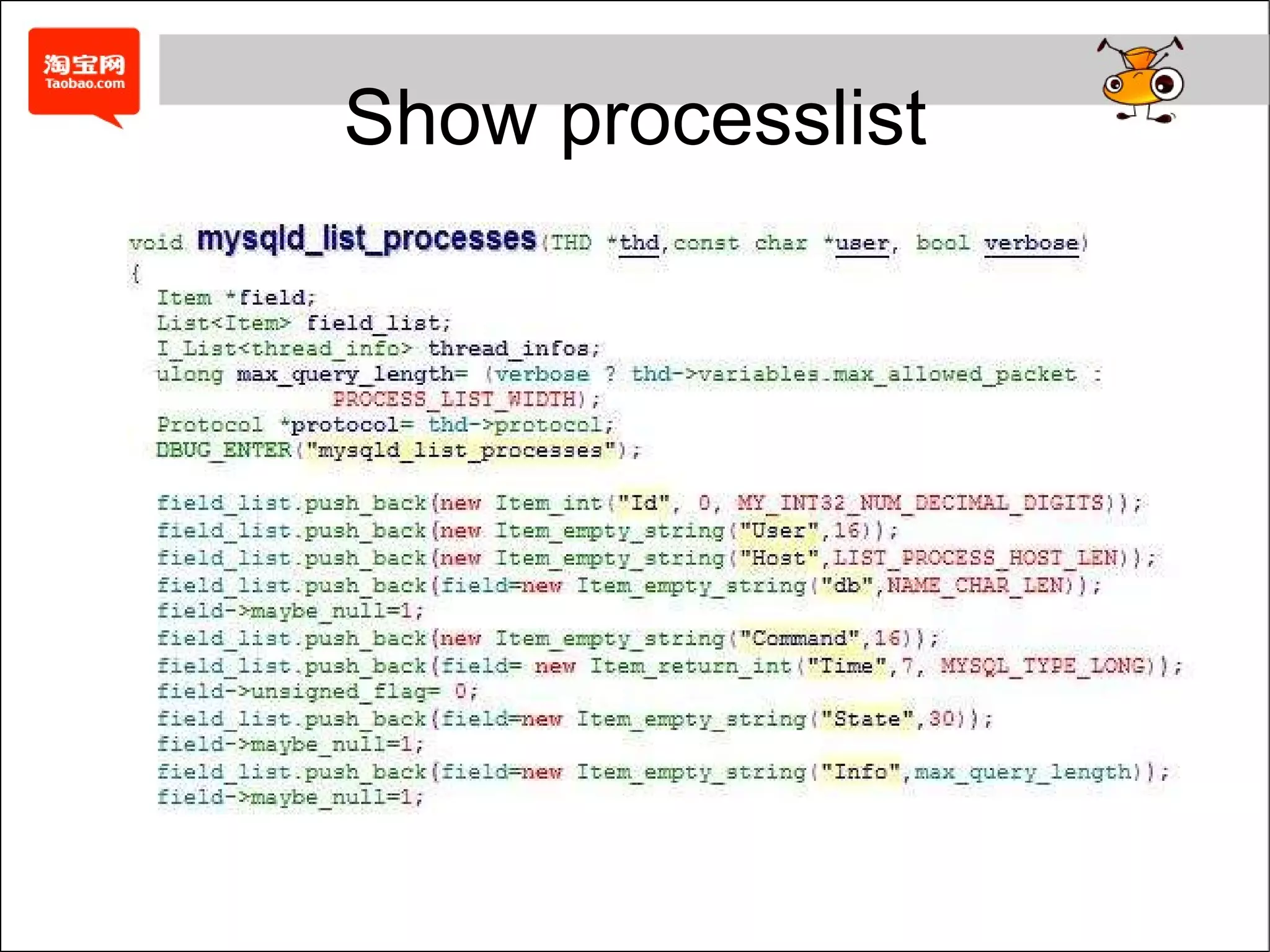 Show processlist 