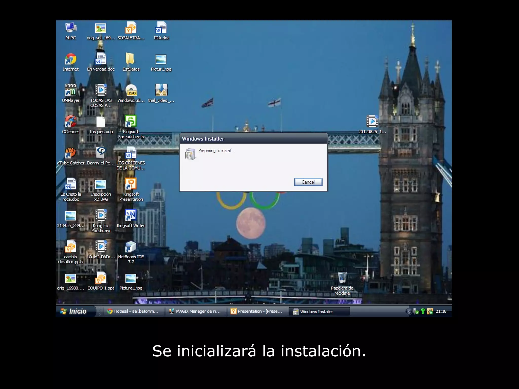 Se inicializará la instalación.
 