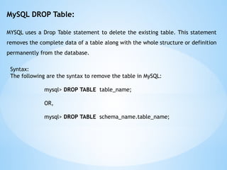 MySql Database Basic Fundamental Brief Course D | PPTX