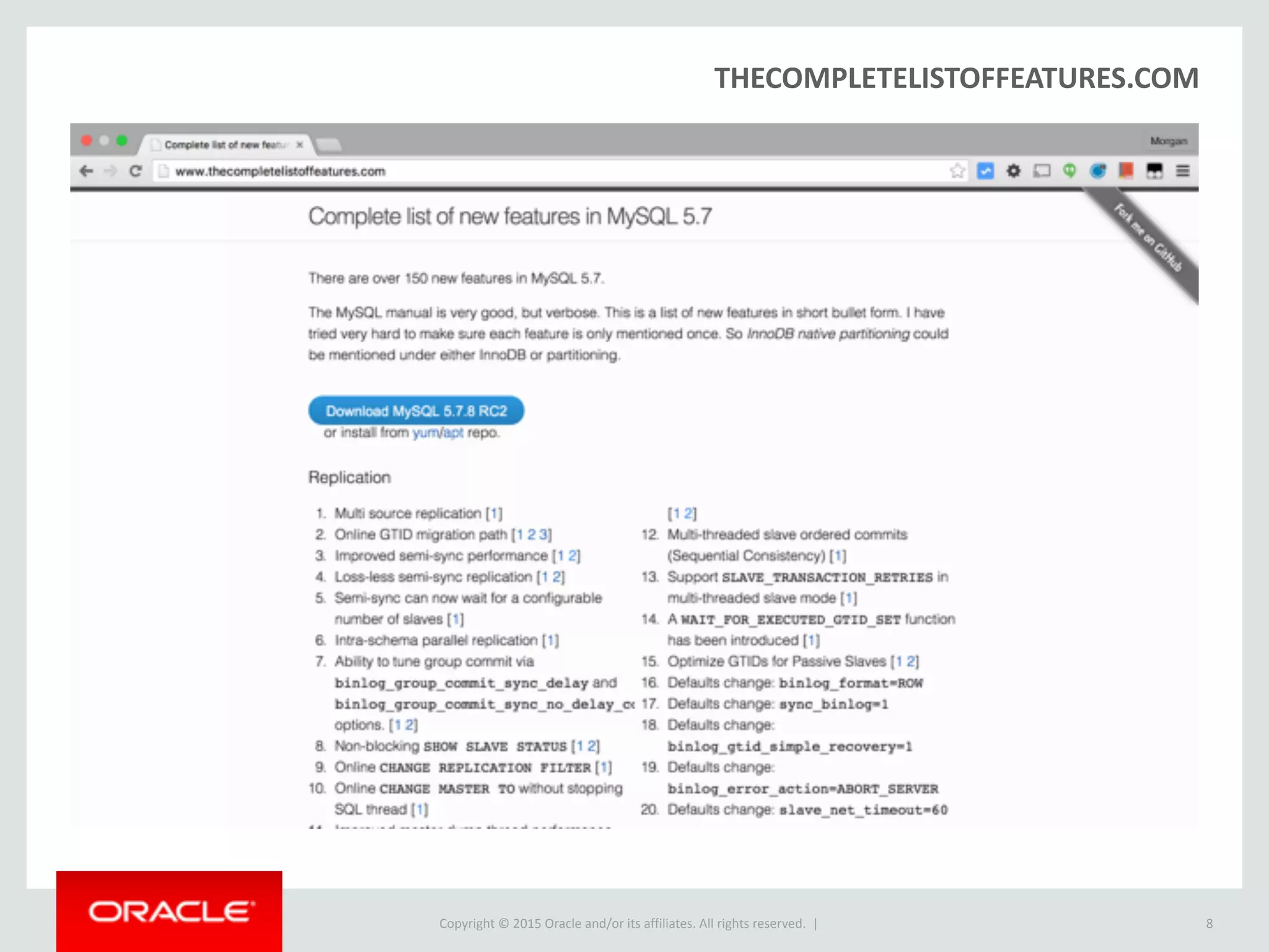 Copyright © 2016, Oracle and/or its affiliates. All rights reserved. |
Today’s Agenda
8
Introduction
Core New JSON Features
Use cases
1
2
3
2
1
 