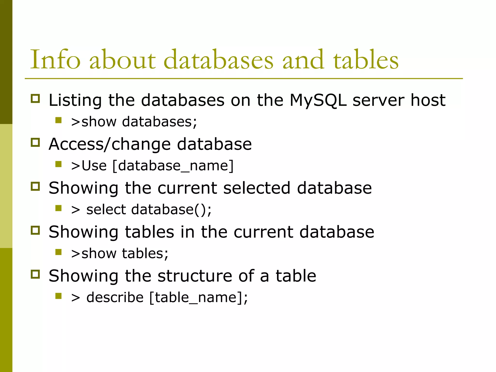 My sql advacnce topics | PPT
