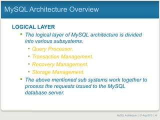 MySQL Atchitecture and Concepts | PPT