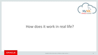 Copyright © 2016, Oracle and/or its affiliates. All rights reserved. | 22
How does it work in real life?
 