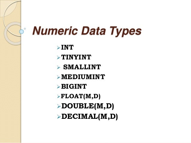 Mysql datatypes