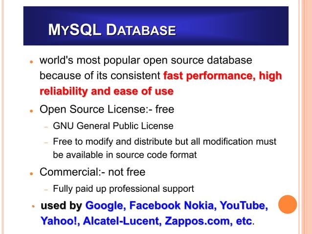 MYSQL - PHP Database Connectivity | PPT