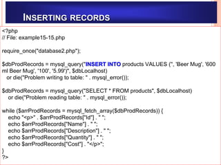 MYSQL - PHP Database Connectivity | PPT