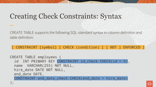 Check Constraints in MySQL 8.0. Presented at pre-FOSDEM MySQL Day 2020 ...