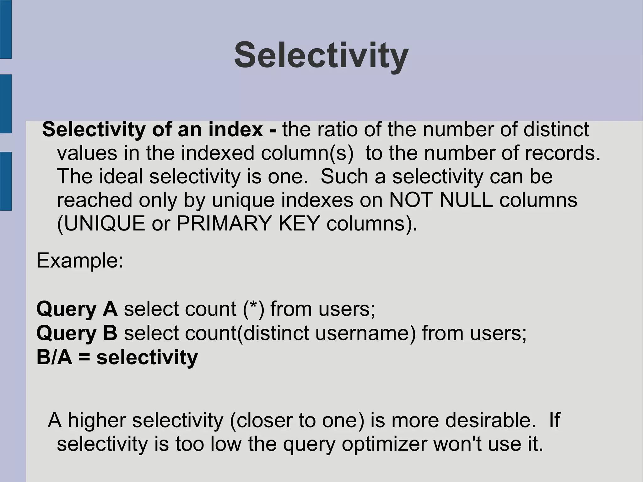 MySQL Query And Index Tuning