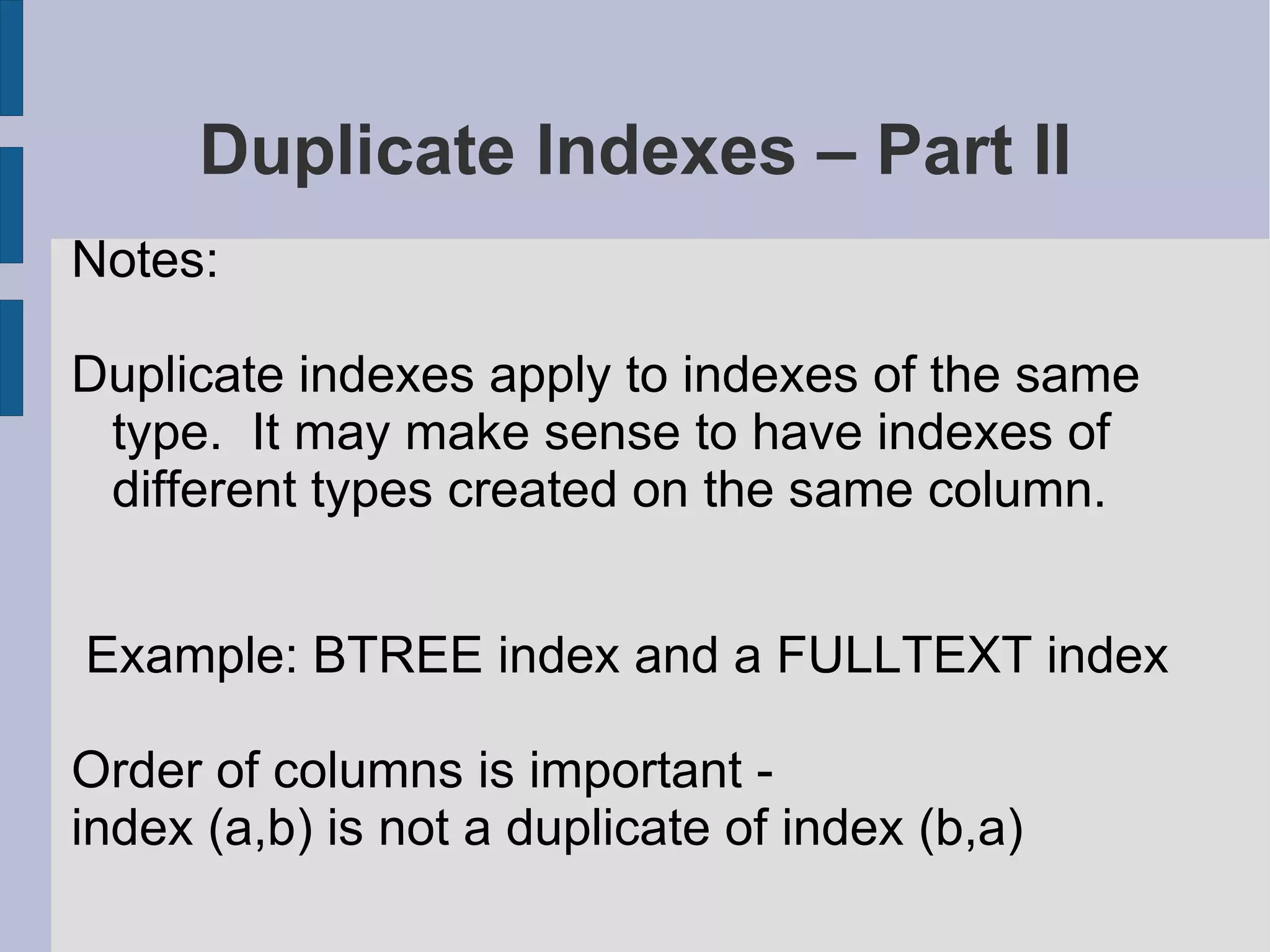 MySQL Query And Index Tuning