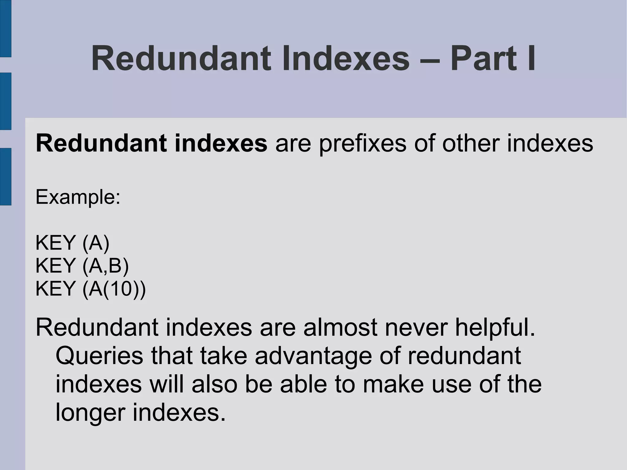 MySQL Query And Index Tuning